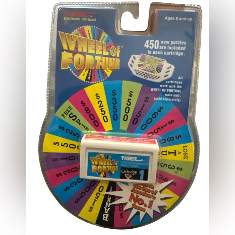 Vintage Tiger Wheel‎ Of Fortune Game Cartridge 1 Only Electronic Game Sealed